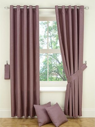Null Glamour Faux Silk Eyelet Lined Curtains