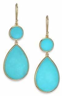 Ippolita Polished Rock Candy Turquoise & 18K Yellow Gold Double-Drop Earrings