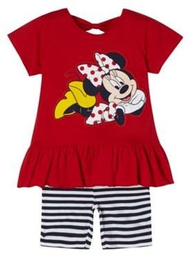 Disney Girl's red 'Minnie Mouse' top and shorts set