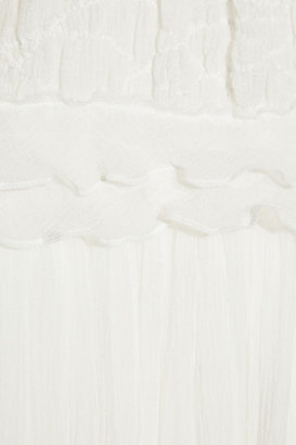Nina Ricci Lace-trimmed silk-chiffon gown