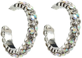 Nocona Small Crystal Hoop Earrings (Pink) - Jewelry