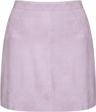 Topshop Suede A-line Skirt