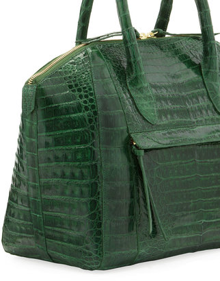 Nancy Gonzalez Medium Crocodile Tassel Dome Satchel Bag, Green