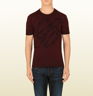 Gucci Cotton Jersey T-Shirt With Gg Print