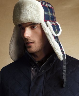 Brooks Brothers Signature Tartan and Shearling Trapper
