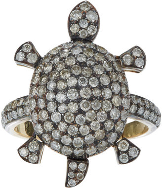 Munnu Pavé Diamond Turtle Ring