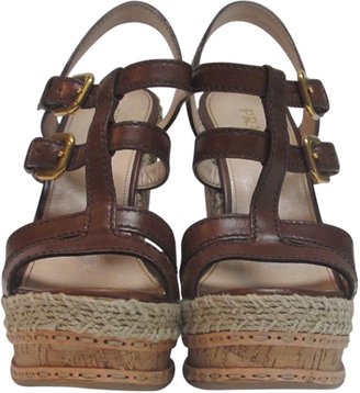 Prada Brown Leather Sandals