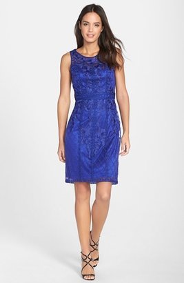 Sue Wong Sleeveless Embroidered Tulle Dress