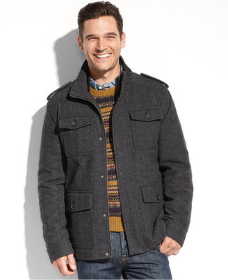 Tommy Hilfiger Coat, Melton Wool Military 4-Pocket Coat - ShopStyle