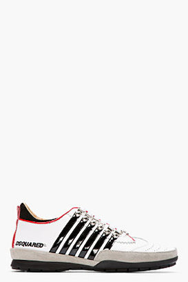 DSquared 1090 DSQUARED2 White Leather Vitello Sport Sneakers - ShopStyle