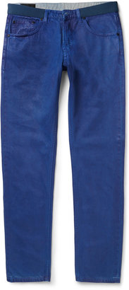 Alexander McQueen Slim-Fit Coated Denim Jeans