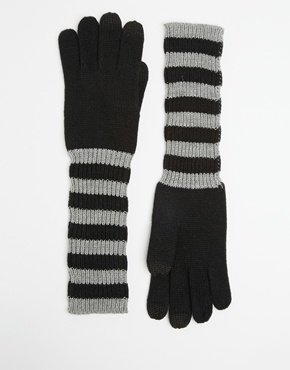 ASOS Stripe Touch Screen Gloves - Multi