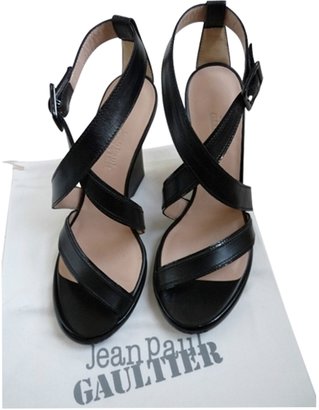 Jean Paul Gaultier Black Leather Sandals