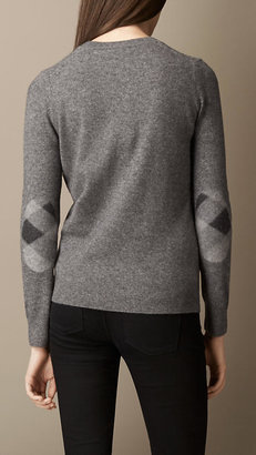 Burberry Check Elbow Patch Cashmere Sweater