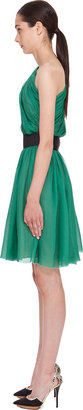 Lanvin Green Silk Drape Dress