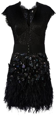Matthew Williamson feather and crystal-embellished dress