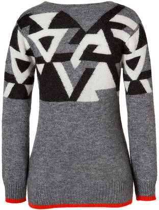 Matthew Williamson Abstract Knit Pullover in Grey