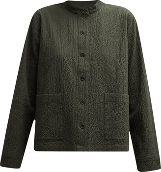 Eileen Fisher Crinkled Button-Down Organic Cotton Jacket