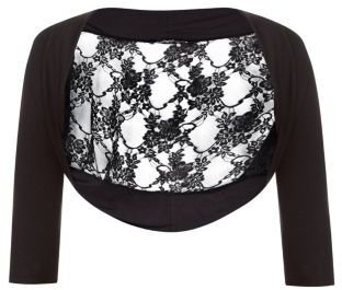 New Look Inspire Black Lace Back Shrug