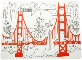 Modern Twist Kids Mark-Mat Silicone Coloring Placemat, Fun on the Golden Gate