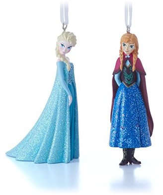 Hallmark Disney Elsa and Anna Christmas Ornaments, Set of 2
