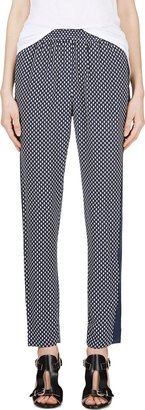 Marc by Marc Jacobs Navy Silk Cedar Print Juna Trousers