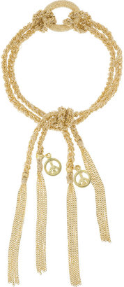 Carolina Bucci Peace Lucky 18-karat gold and silk charm bracelet