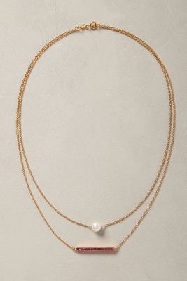 Anthropologie Gold Philosophy Perched Pearl Necklace