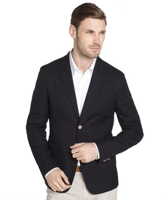Prada navy cotton two-button blazer