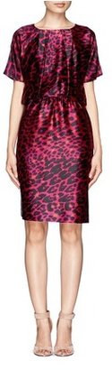 Nobrand Leopard silk dress with gathered waistline
