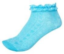 River Island Girls bright blue frill top socks