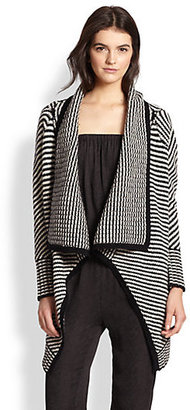 Joie Mathisa Striped Wool/Cashmere Draped Cardigan