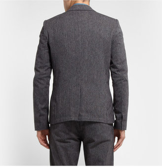 Folk Grey SLim-Fit Woven-Cotton Suit Jacket