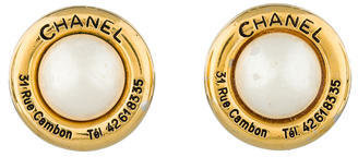 Chanel Pearl Disc Earrings