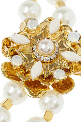 Tory Burch Tilde gold-plated, faux pearl and crystal necklace