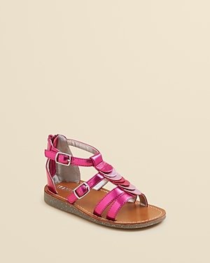 Enzo Girls' Francesca Scallop Detail Sandals - Walker, Toddler