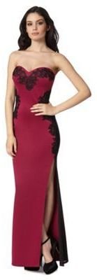 Lipsy Michelle Keegan loves wine cornelli strapless maxi dress