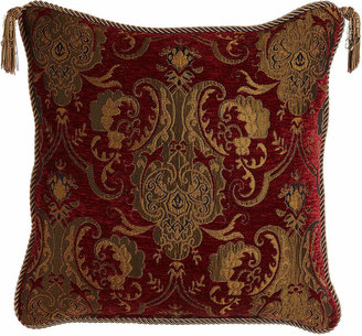 Austin Horn Classics Austin Horn Classics Scarlet Reversible Pillow with Two Beaded Tassels, 20"Sq.