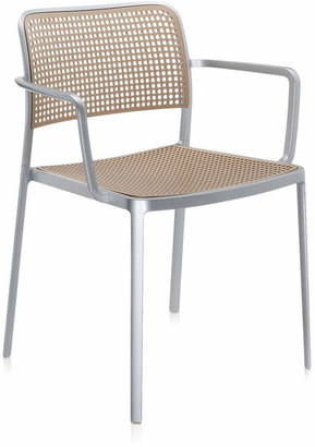 Kartell Audrey Chair With Arms - Aluminium/Sand