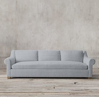 Restoration Hardware 9' Belgian Roll Arm Upholstered Sofa