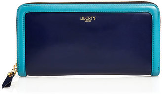 Liberty of London Designs Navy Liberty London Zip Leather Wallet