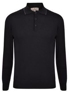 Canali Long Sleeved Tipped Collar Polo