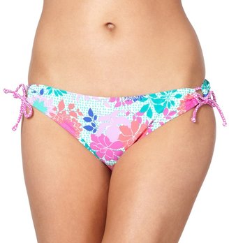 Mantaray Pink floral looped bikini bottoms