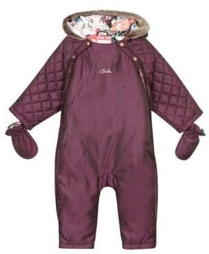 Ted Baker Babies plum padded snowsuit with mittens