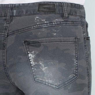 Soft Grey Stretch Cotton Slim-Fit Camouflage Trousers