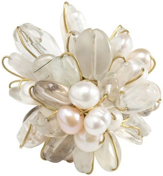 Nakamol Cluster Pearl And Stone Ring