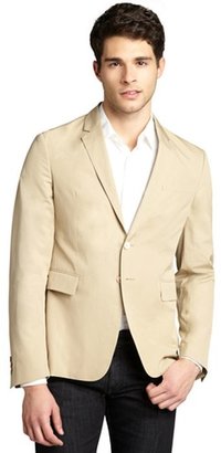 Prada Sport khaki textured cotton 2 button jacket