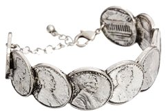 ASOS Coin Cuff Bracelet - Burnished silver