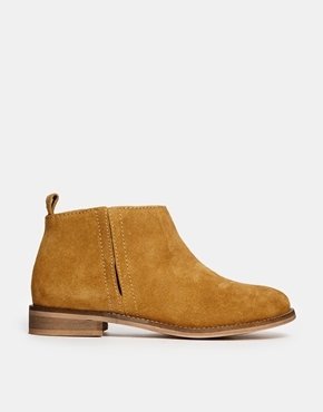 Ravel Suede Side Zip Ankle Boots - Brown