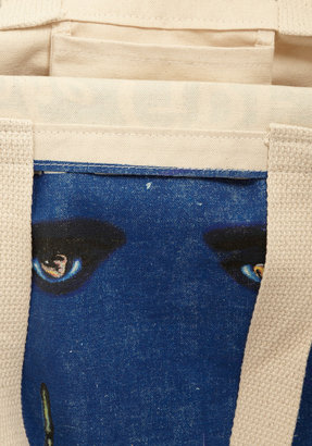 Out of Print Bookshelf Bandit Tote in Jay